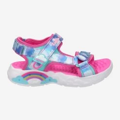 Skechers Art.  302975L BLU RAINBOW RACER Blau, Kombiniert -Modeschuhgeschäft aussenseite 3298990008